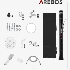 Arebos Solardusche 40L mit Thermometer & Handdusche schwarz Sale