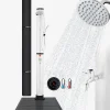 Arebos Solardusche 40L mit Thermometer, Handbrause & Bodenelement Anthrazit Outlet