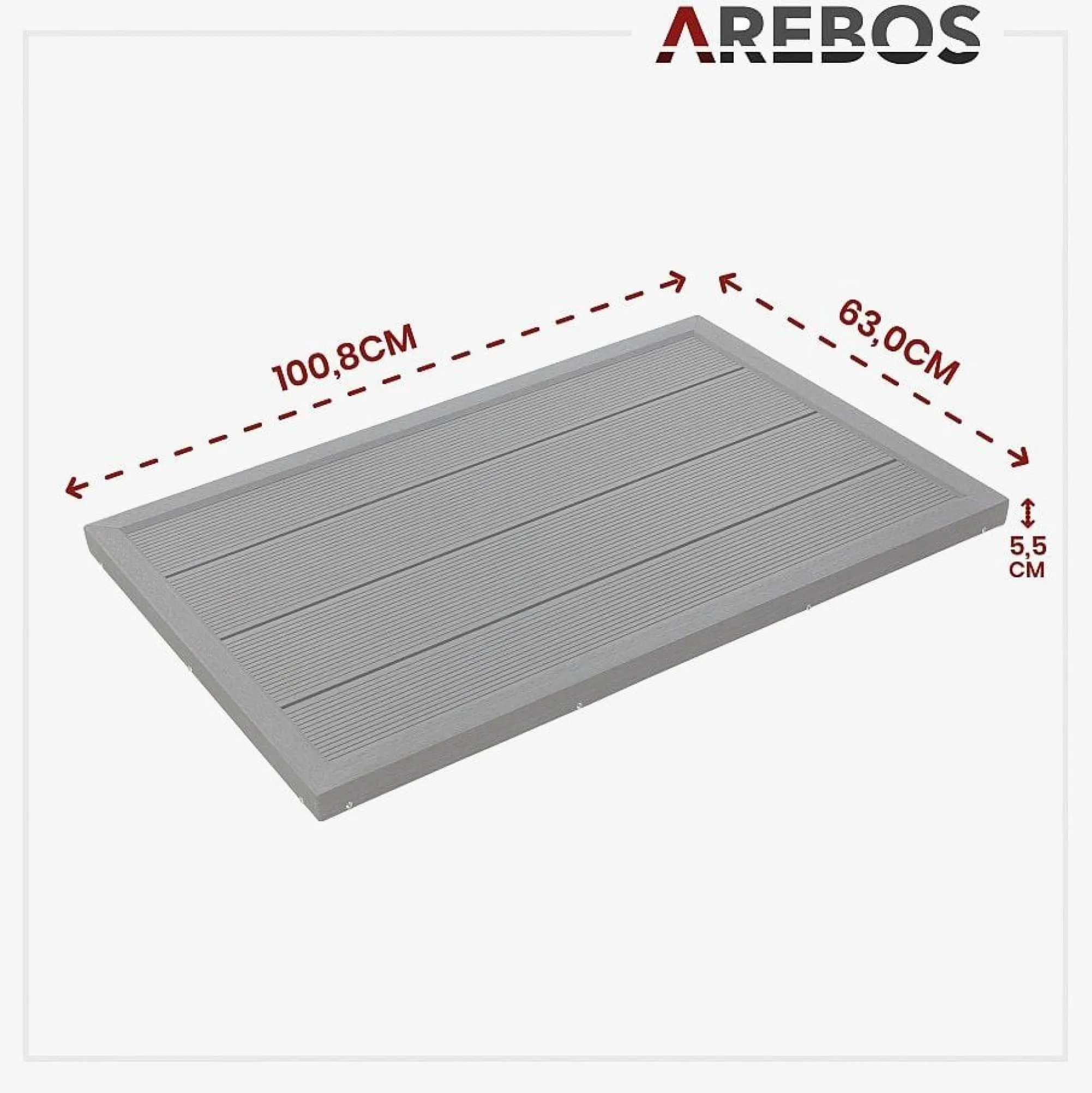Arebos Solardusche 40L mit Thermometer, Handbrause & Bodenelement Anthrazit Outlet