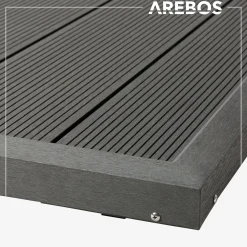 Arebos Solardusche 40L Premium Schwarz - Bodenelement Anthrazit New