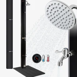 Arebos Solardusche 35L Schwarz & Bodenelement Anthrazit Online