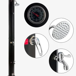 Arebos Solardusche 35L schwarz mit Thermometer Clearance
