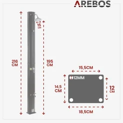 Arebos Solardusche 35L schwarz mit Thermometer Clearance