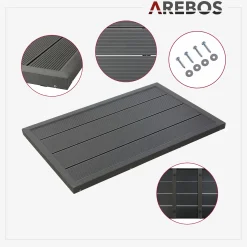 Arebos Solardusche 35L Silber - Bodenelement Anthrazit Outlet
