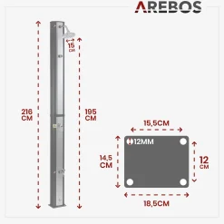 Arebos Solardusche 35L Silber - Bodenelement Anthrazit Outlet