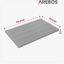 Arebos Solardusche 35L Silber - Bodenelement Anthrazit Outlet