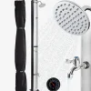 Arebos Solardusche 37L silber - rund - mit Thermometer Hot