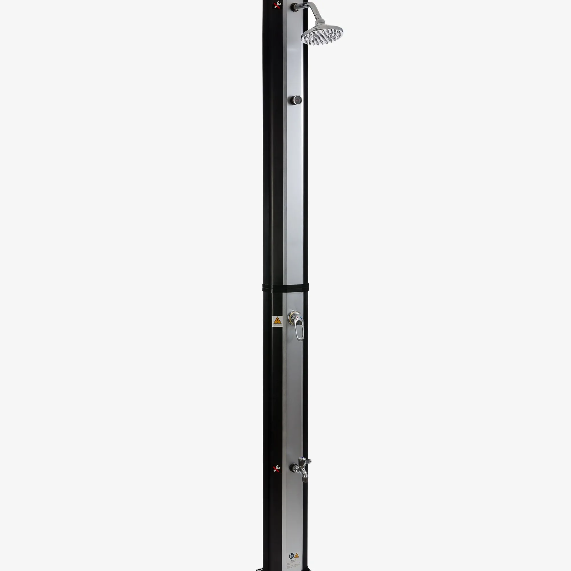 Arebos Solardusche 35L silber/schwarz mit Thermometer Hot