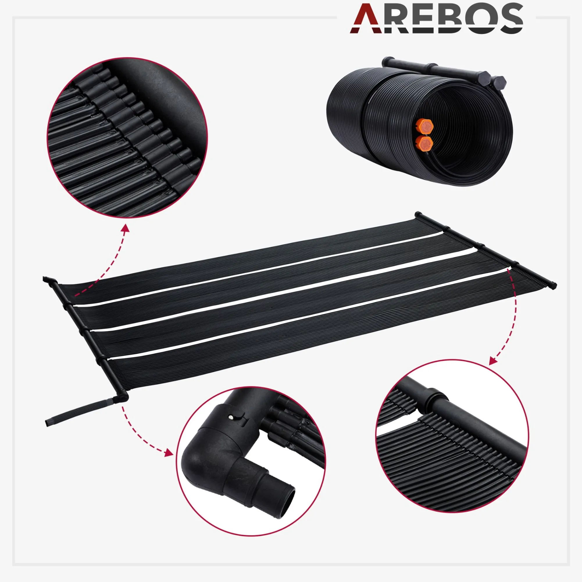 Arebos Solarheizung 66cmx300cm 2 Stück Best