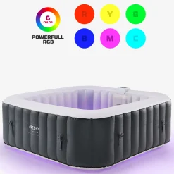 Arebos Spa Pool Tenerife quadratisch mit LED - 2400W Hot
