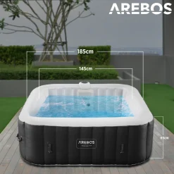 Arebos Spa Pool Tenerife quadratisch mit LED - 2400W Hot