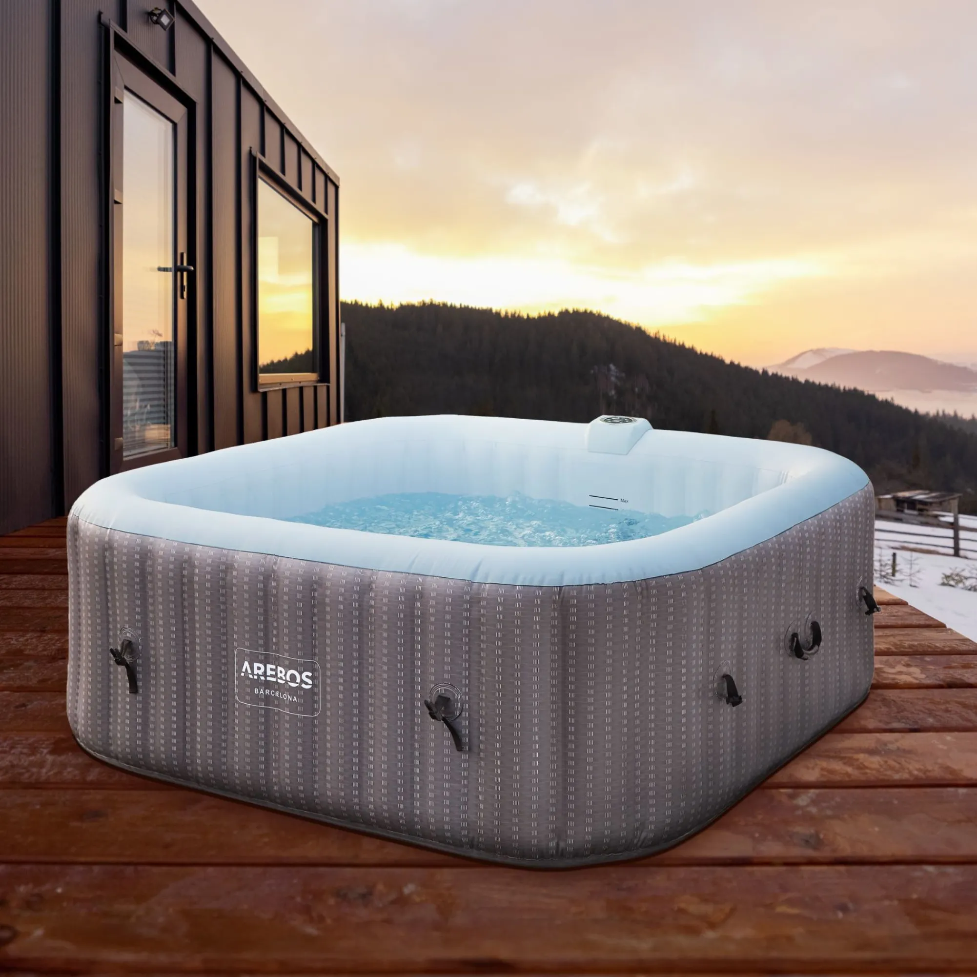 Arebos Spa Pool Whirlpool "BARCELONA" quadratisch Clearance