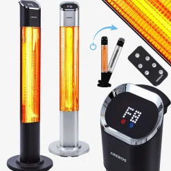 Arebos Terrassenheizstrahler Premium 2000W Schwarz Hot