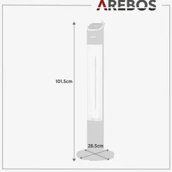 Arebos Terrassenheizstrahler Premium 2000W Schwarz Hot