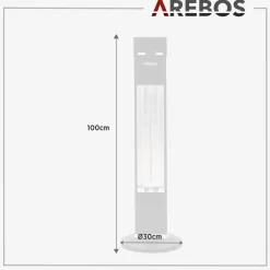 Arebos Terrassenheizstrahler 2000W - Fernbedienung Schwarz Outlet