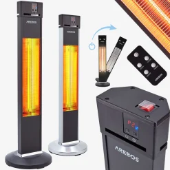 Arebos Terrassenheizstrahler 2000W - Fernbedienung Schwarz Outlet