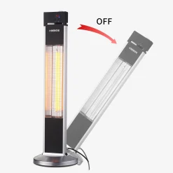 Arebos Terrassenheizstrahler 2000W - Fernbedienung Silber Best