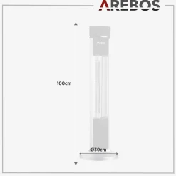 Arebos Terrassenheizstrahler 2000W - Fernbedienung Silber Best