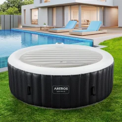 Arebos Thermoabdeckung für Whirlpool 4P Ø140 cm grau Outlet
