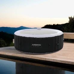 Arebos Thermoabdeckung für Whirlpool 4P Ø140 cm grau Outlet