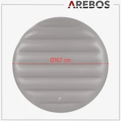 Arebos Thermoabdeckung für Whirlpool 6P Ø167 cm grau Clearance