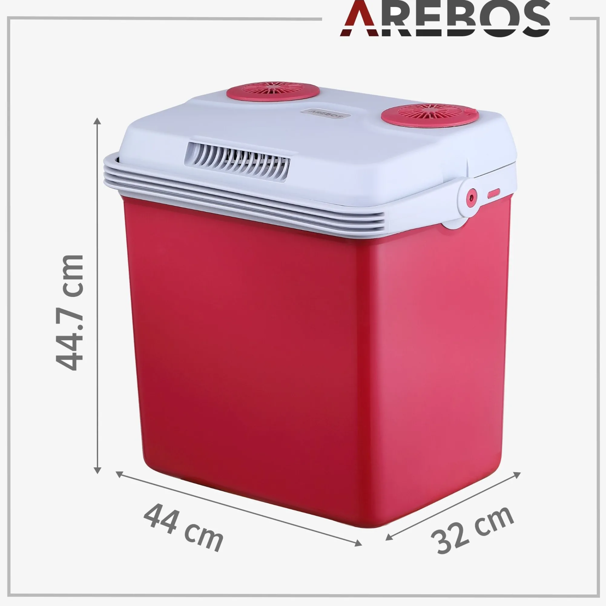 Arebos Thermoelektrische Kühlbox 25L - Rot Hot