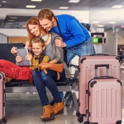 Arebos 3 tlg. Reisekoffer Set Rosé-Gold Best