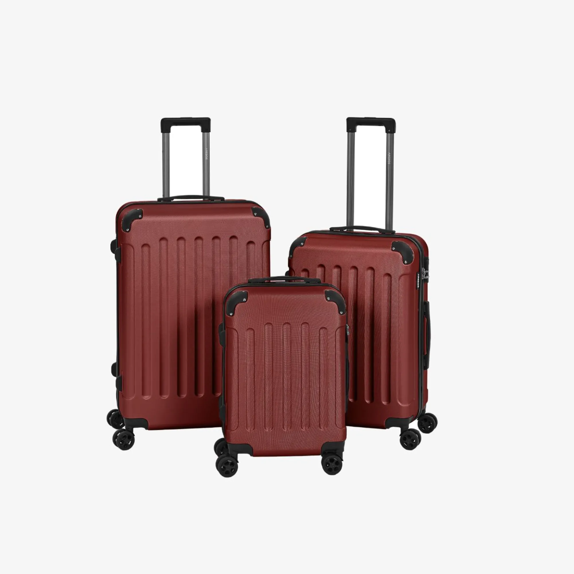 Arebos 3 tlg. Reisekoffer Set Rot Discount