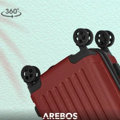 Arebos 4 tlg. Reisekoffer Set Rot Best