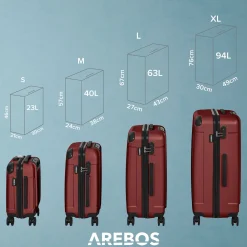 Arebos 4 tlg. Reisekoffer Set Rot Best