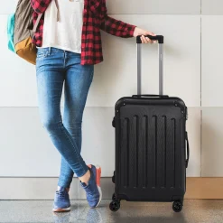 Arebos 3 tlg. Reisekoffer Set Schwarz Sale