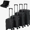 Arebos 4 tlg. Reisekoffer Set Schwarz Clearance