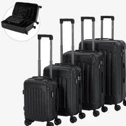 Arebos 4 tlg. Reisekoffer Set Schwarz Clearance