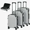 Arebos 3 tlg. Reisekoffer Set Silber Clearance