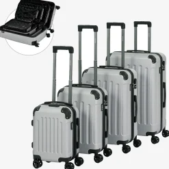 Arebos 4 tlg. Reisekoffer Set Silber Outlet