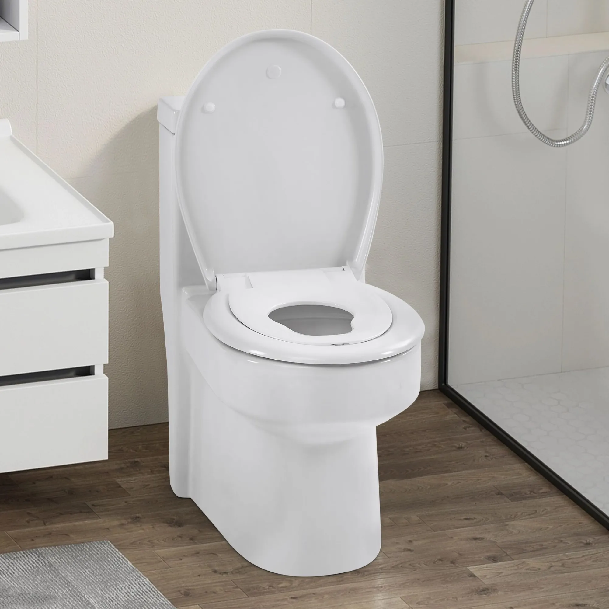 Arebos Toilettendeckel Oval mit Kindersitz