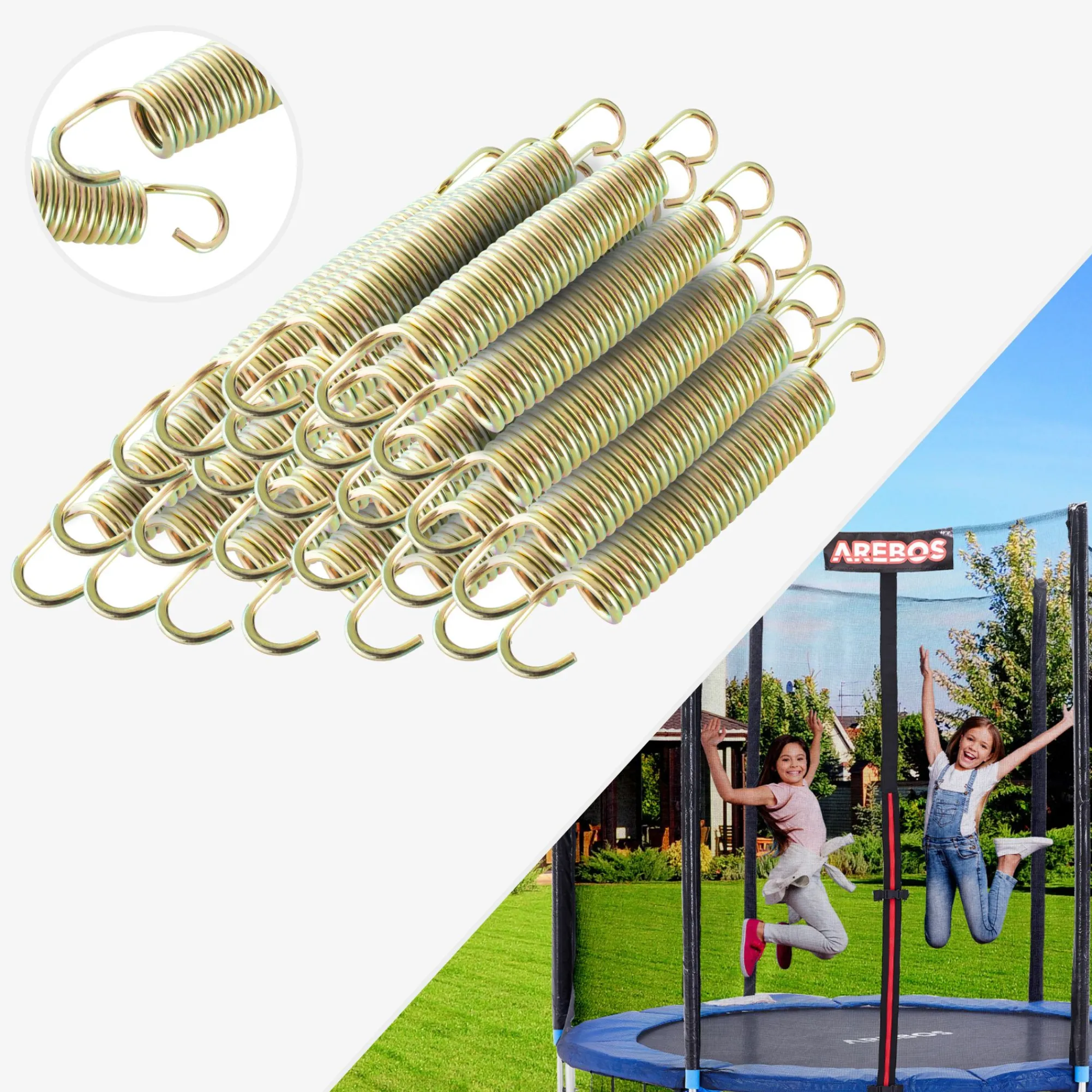 Arebos Trampolin Federn 215 mm Clearance