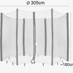 Arebos Trampolin Netz für 6 Stangen - 305 cm Clearance