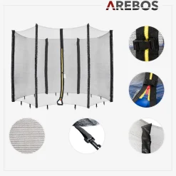 Arebos Trampolin Randabdeckung + Netz 244 cm Hot