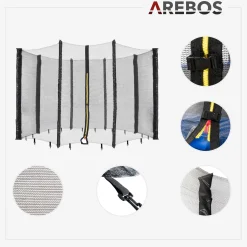 Arebos Trampolin Randabdeckung + Netz 366 cm