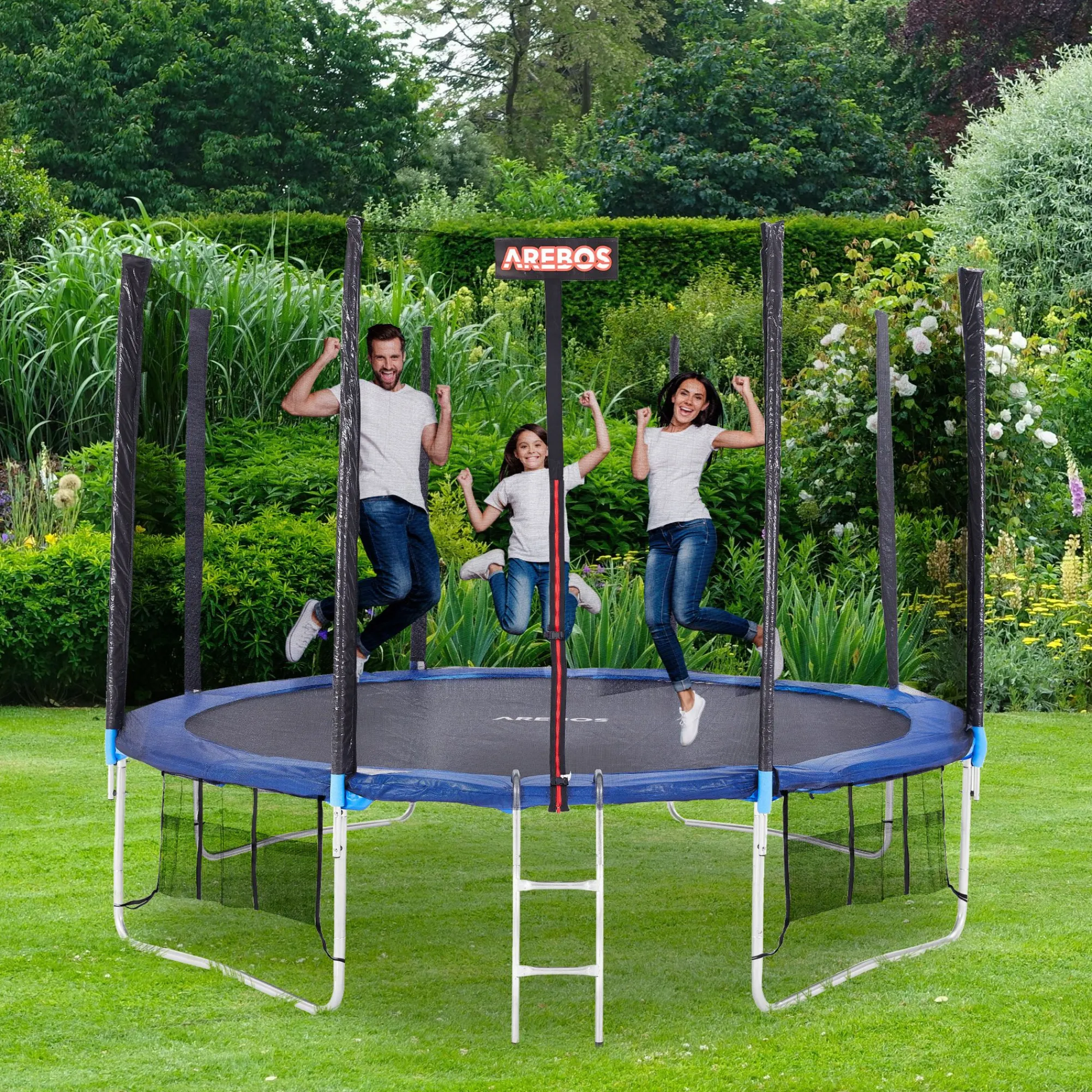 Arebos Trampolin Sprungmatte 366 cm 72 Ösen 178 mm