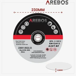 Arebos Trennscheiben 230 mm - 100 Stück