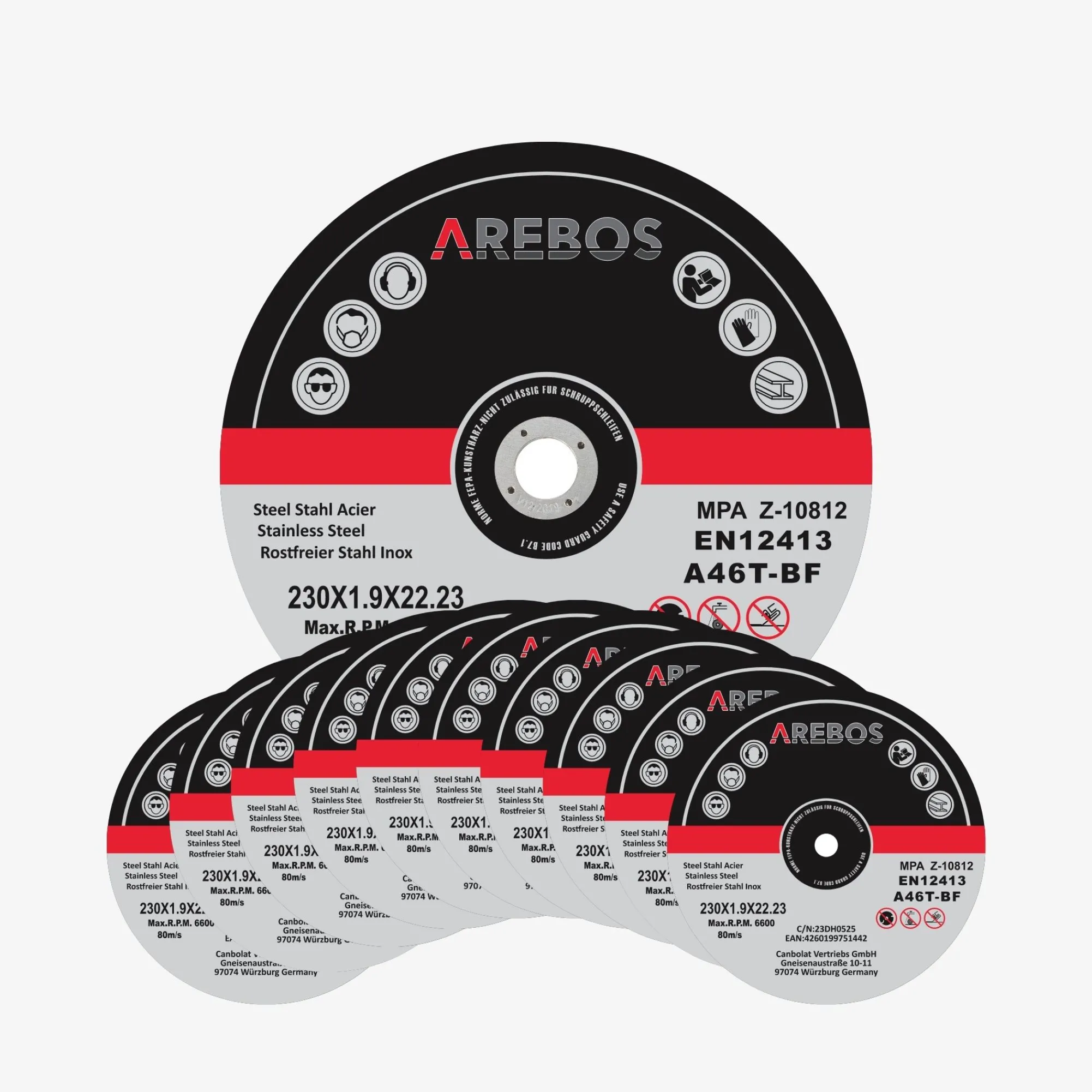 Arebos Trennscheiben 230 mm - 50 Stück New