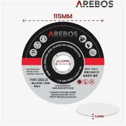 Arebos Trennscheiben 115mm - 400 Stück Hot
