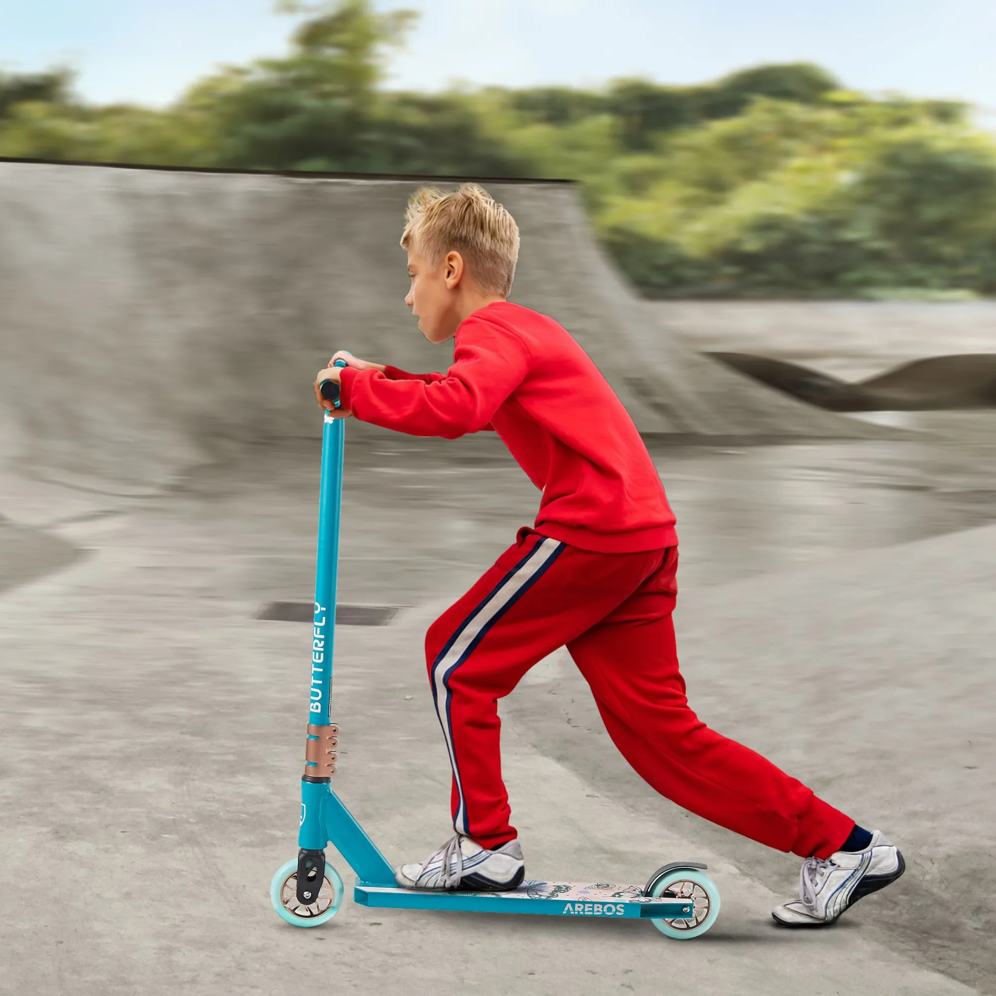 Arebos Tretroller Stunt Scooter - Butterfly Discount