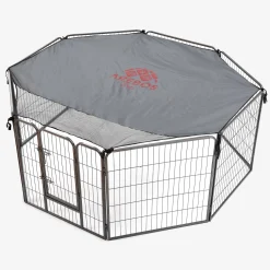 Arebos Welpenlaufstall 80 cm mit Schutzplane Clearance