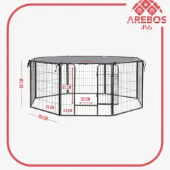 Arebos Welpenlaufstall 80 cm mit Schutzplane Clearance