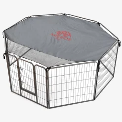 Arebos Welpenlaufstall 80 cm mit Schutzplane Clearance