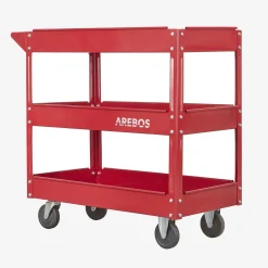 Arebos Werkstattwagen mit 3 Fächern rot Discount