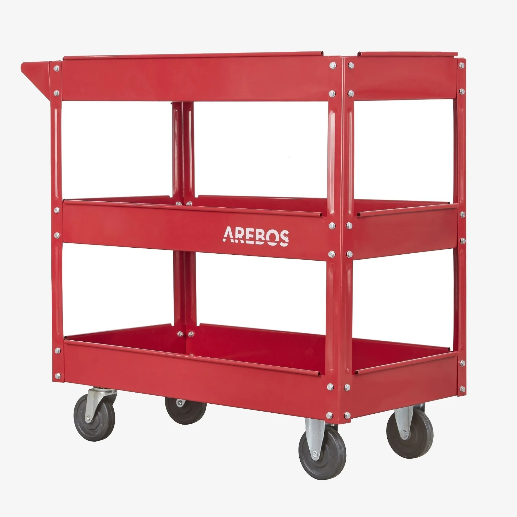 Arebos Werkstattwagen mit 3 Fächern rot Discount